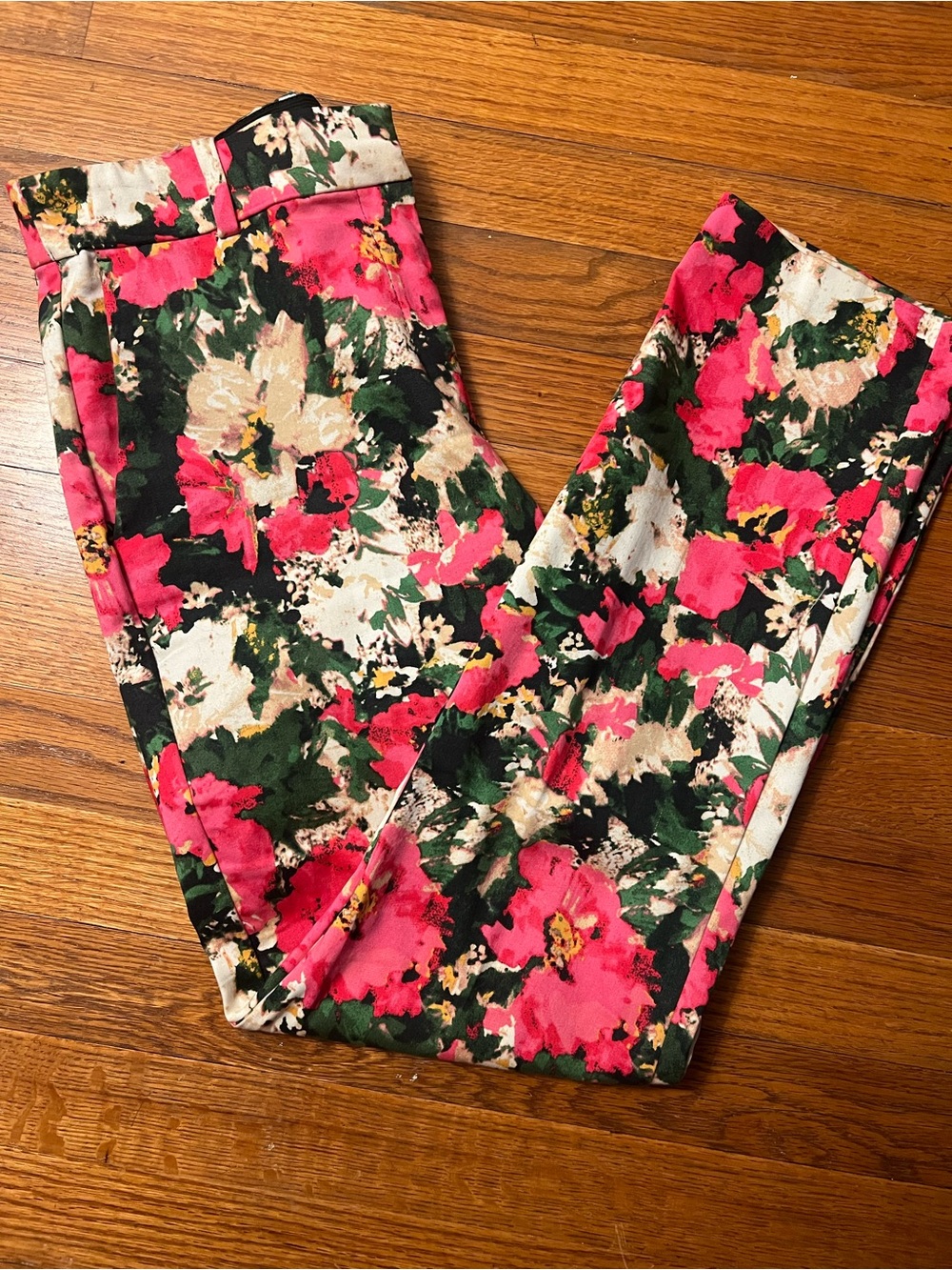 H&M Pink, Green & Cream Floral Skinny Pants
